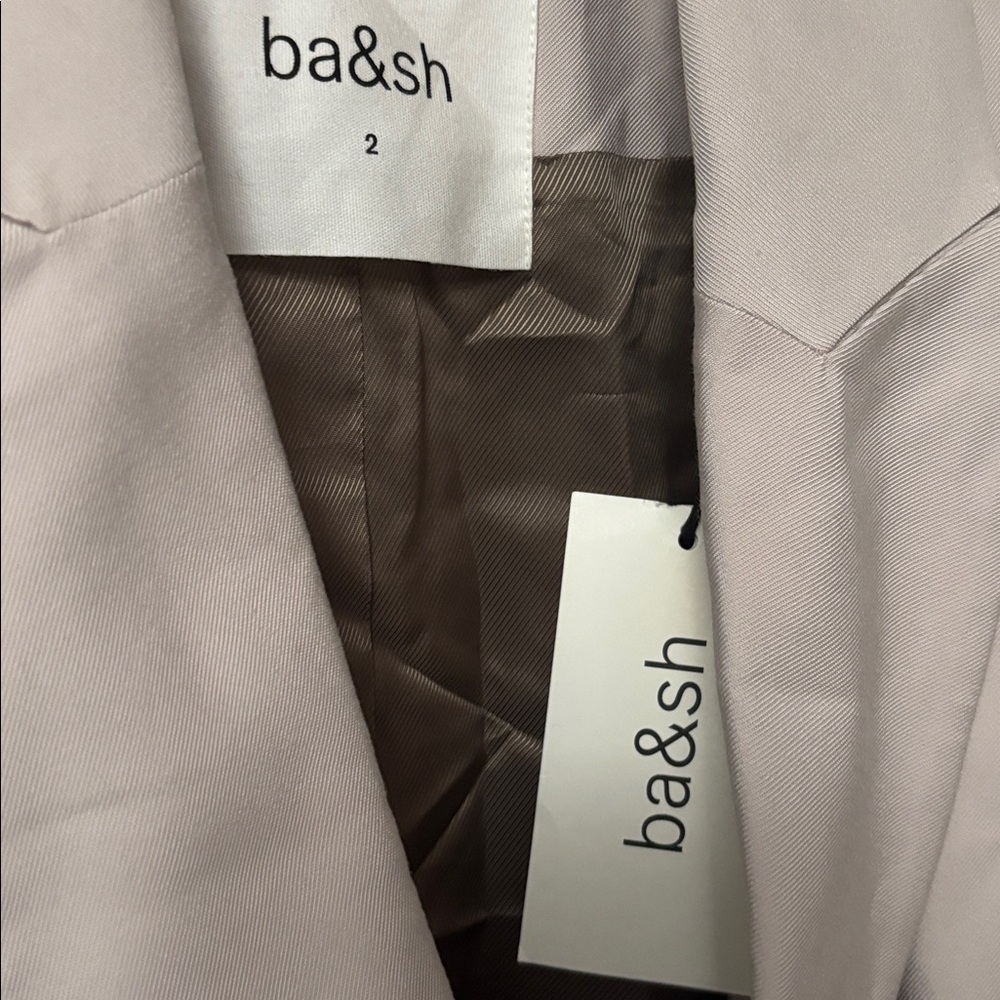 NWT [$495] Ba&sh Women's cream Double-Breasted Trench Coat. Manteau Stan. 2 - Picture 5 of 14